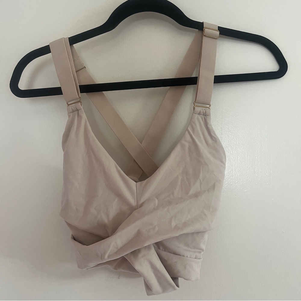 Buffbunny twist bra large cream